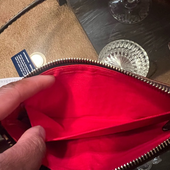 Brown croc embossed Dooney wristlet - Picture 5 of 6